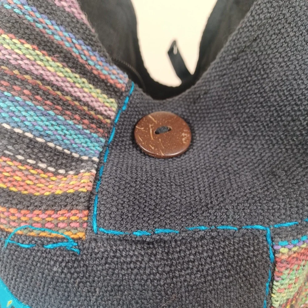 Peace Sign Patchwork Boho Hippie Fairy‎ Grunge Festival Large Artsy Hobo Bag